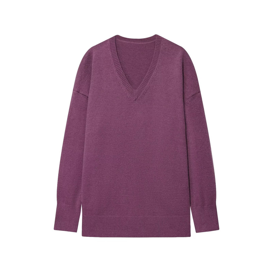 Damen eleganter V-Ausschnitt Pullover Drune