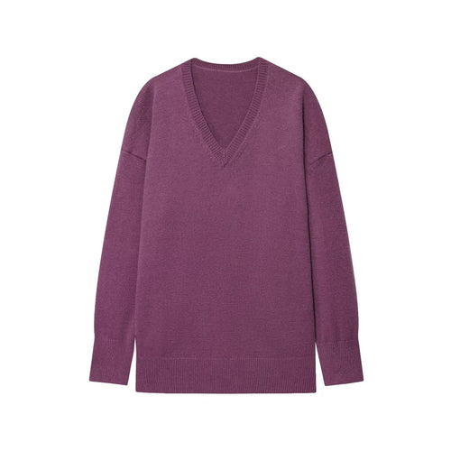 Damen eleganter V-Ausschnitt Pullover Drune