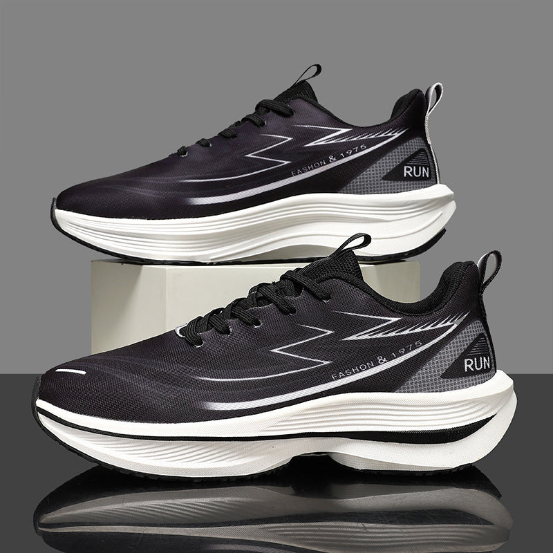 Unisex gedämpfte Straßenlauf-Sneaker mit doppelschichtiger Komfort-Zwischensohle und reflektierenden Designstreifen Drune
