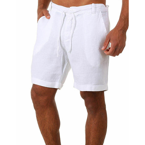 Herren lässige Leinenkurze Shorts mit verstellbarem Bund und praktischen Taschen Drune