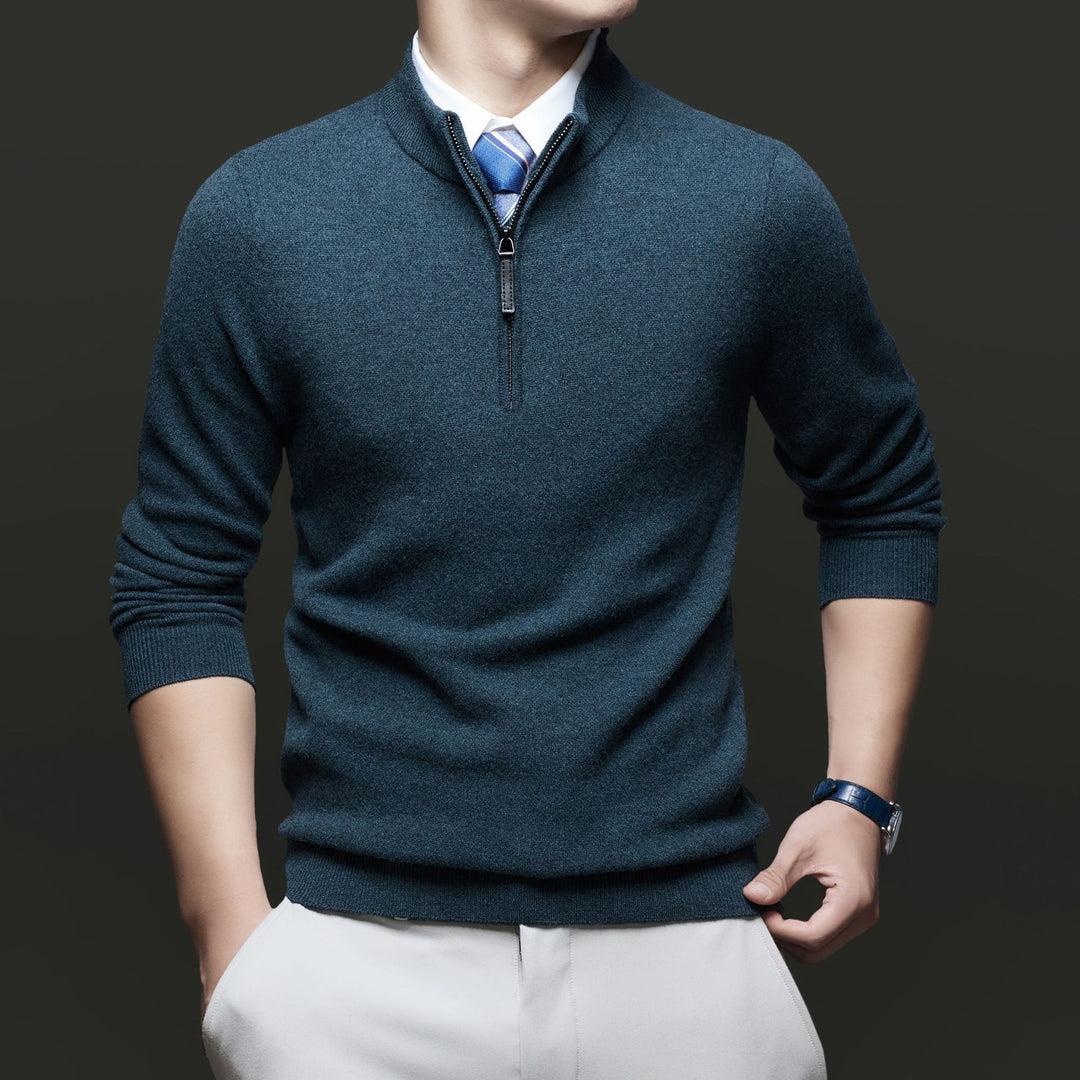 Herren Pullover mit modernem Stehkragen und hochwertigem Reißverschluss Drune