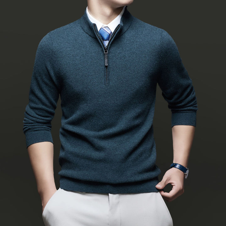 Herren Pullover mit modernem Stehkragen und hochwertigem Reißverschluss Drune