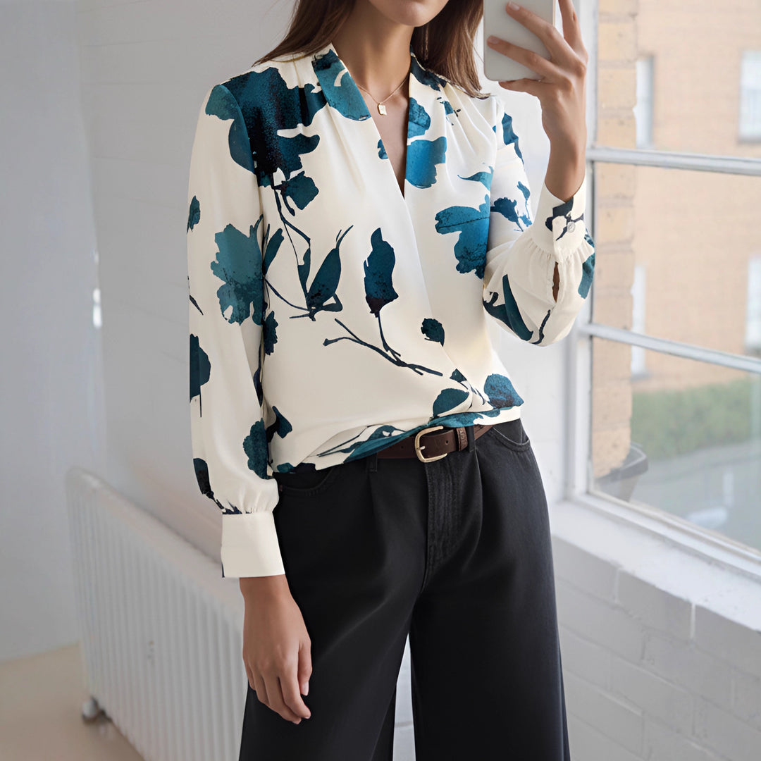 Damen Elegante Bluse mit floralem Muster Drune