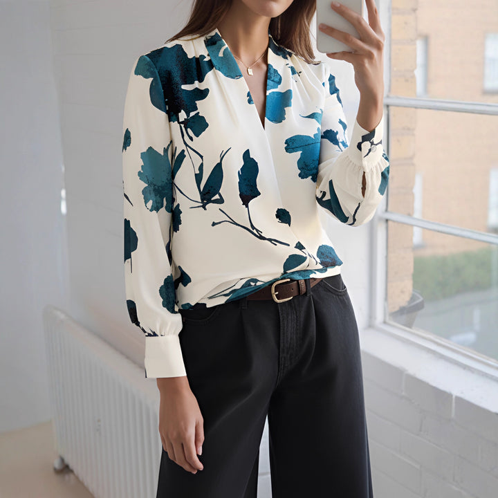Damen Elegante Bluse mit floralem Muster Drune