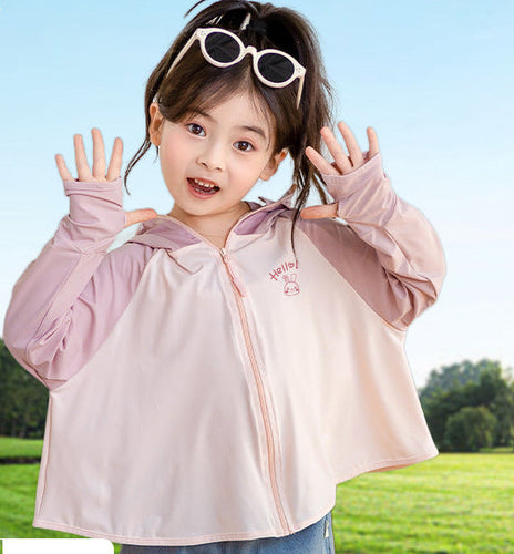 Mädchen leichte Sonnenjacke mit Kapuze Drune