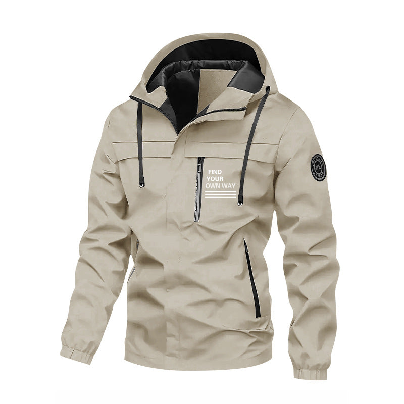 Herren Windbreaker Jacke mit hochschließendem Kragen und praktischen Taschen Drune
