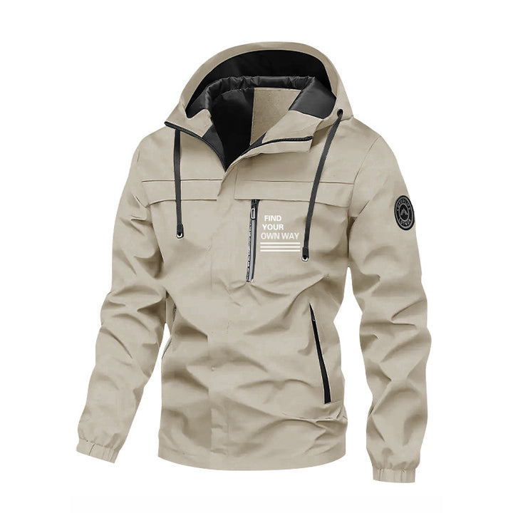Herren Windbreaker Jacke mit hochschließendem Kragen und praktischen Taschen Drune