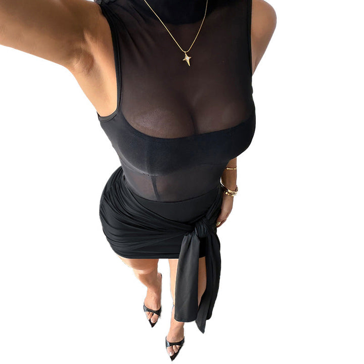 Damen Figurumspielendes Mini-Kleid mit raffinierten Drapierungen Drune