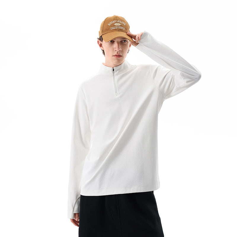 Herren Langärmeliges Halbzip-Sweatshirt mit Stehkragen und weitem Schnitt aus technischem Jersey Drune