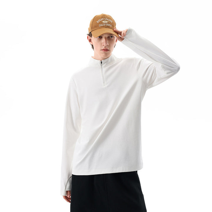 Herren Langärmeliges Halbzip-Sweatshirt mit Stehkragen und weitem Schnitt aus technischem Jersey Drune