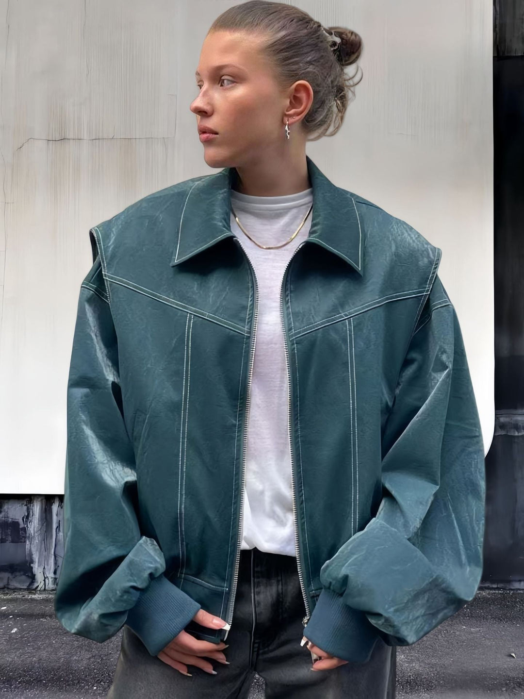 Damen lässige Oversized-Bomberjacke Drune