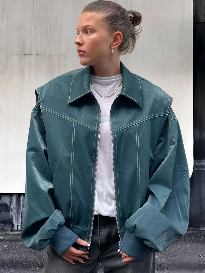 Damen lässige Oversized-Bomberjacke Drune