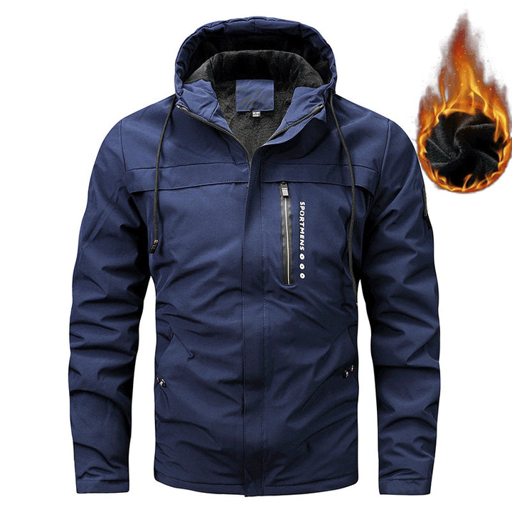 Herren nan gepolsterte Softshell-Thermojacke mit Kapuze und kuscheligem Fleecefutter Drune