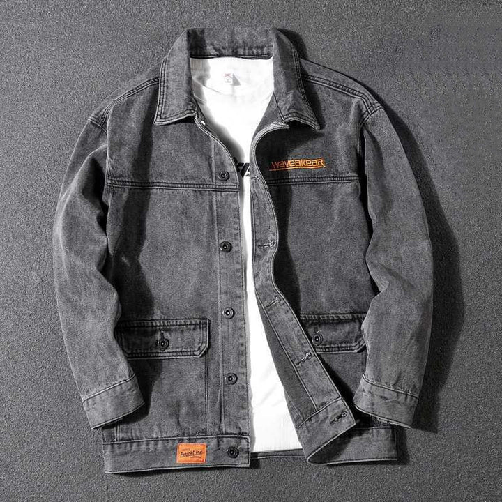 Herren Lässige Denimjacke mit modischen Akzenten Drune