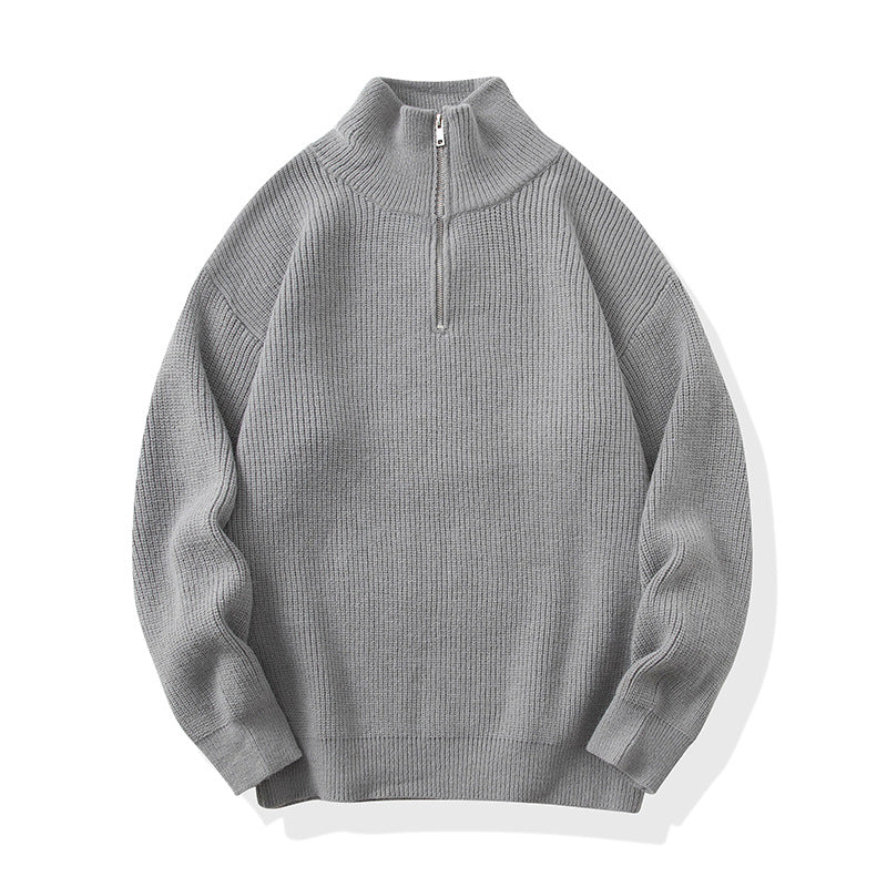 Damen Hochwertiger Strickpullover mit Stehkragen und Reißverschluss Drune