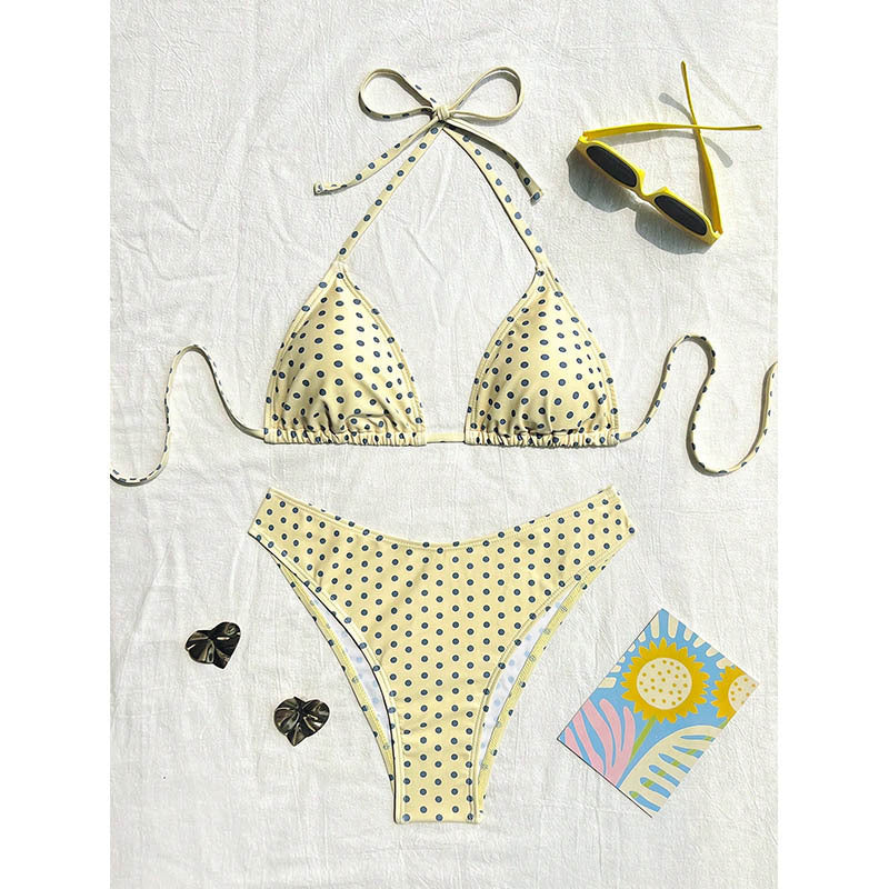 Damen Triangel-Bikini mit animalischem Muster und hohem Beinausschnitt Drune