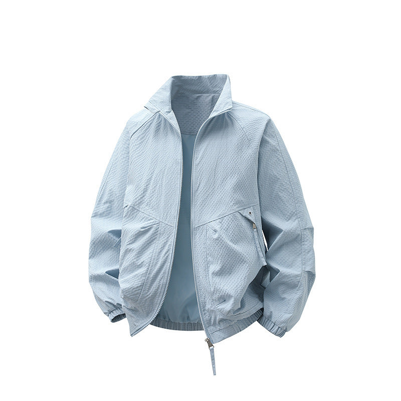Herren Leichtgewichtige Windjacke mit hohem Kragen Drune