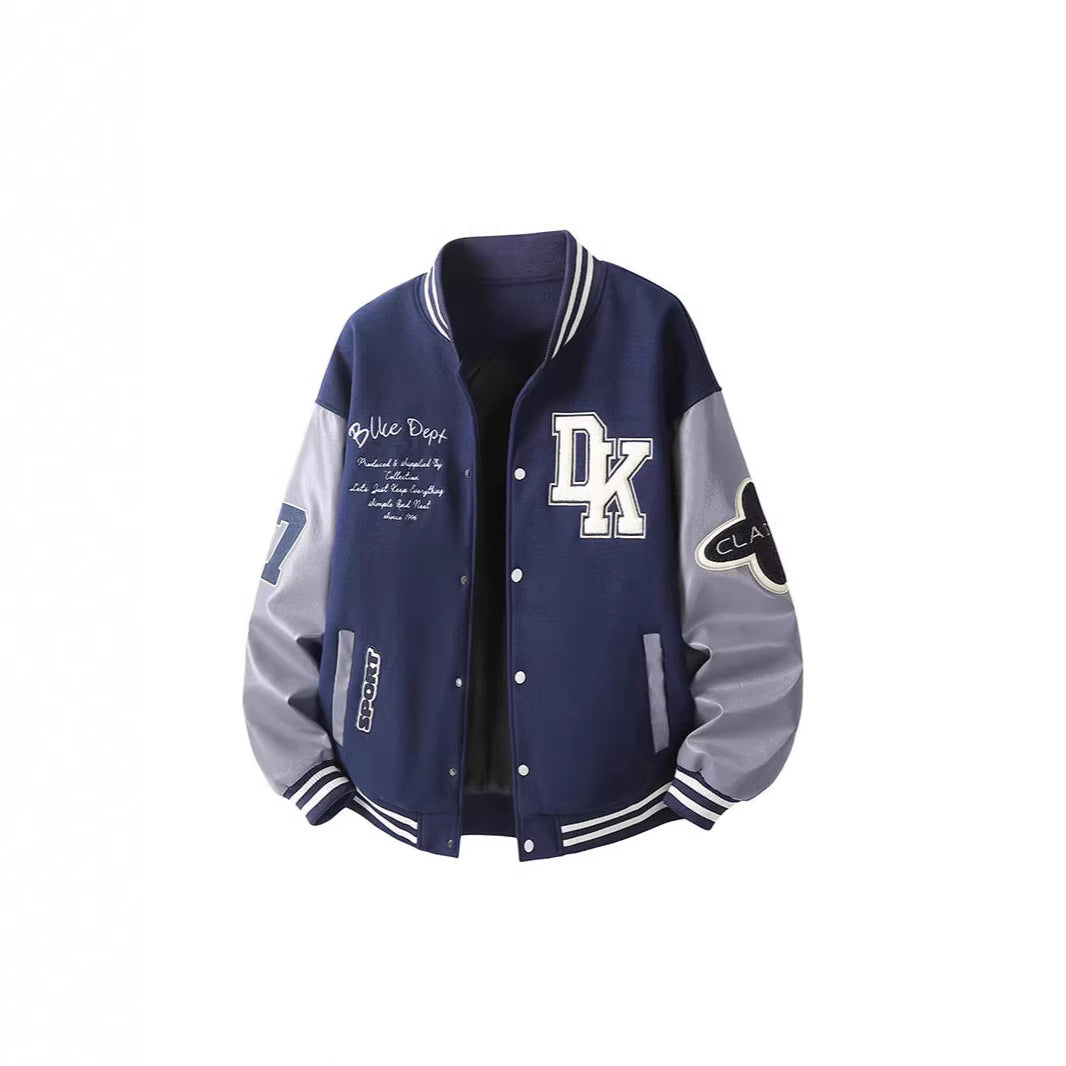 Herren Retro College Varsity Jacke mit gestepptem Thermofutter und Applikationen Drune