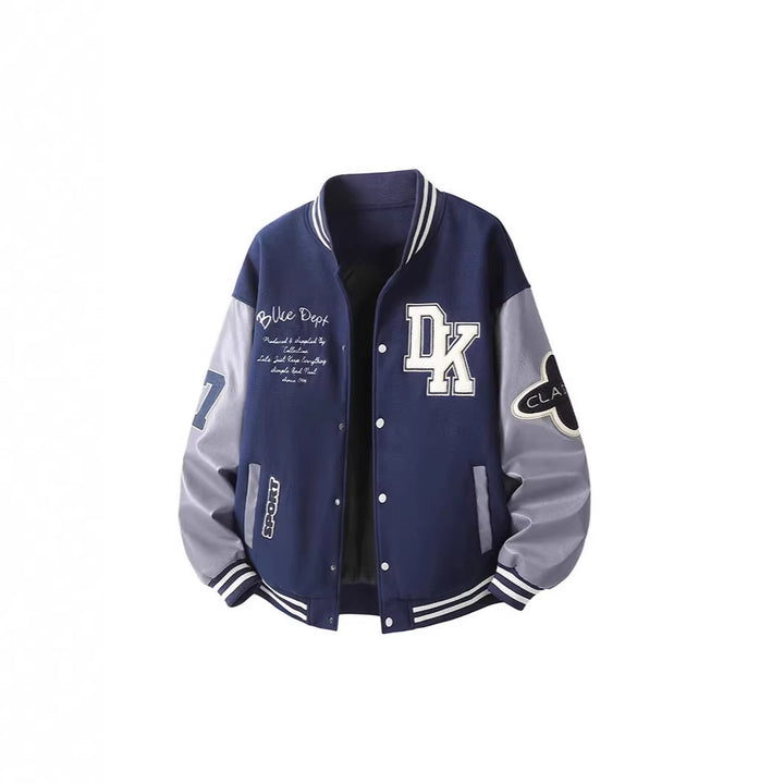 Herren Retro College Varsity Jacke mit gestepptem Thermofutter und Applikationen Drune