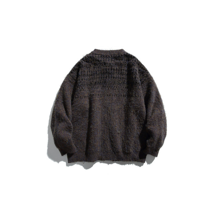 Damen Grobgestrickte Oversize-Strickjacke in Mohair‑Optik mit Rundhalsausschnitt und Knopfleiste Drune