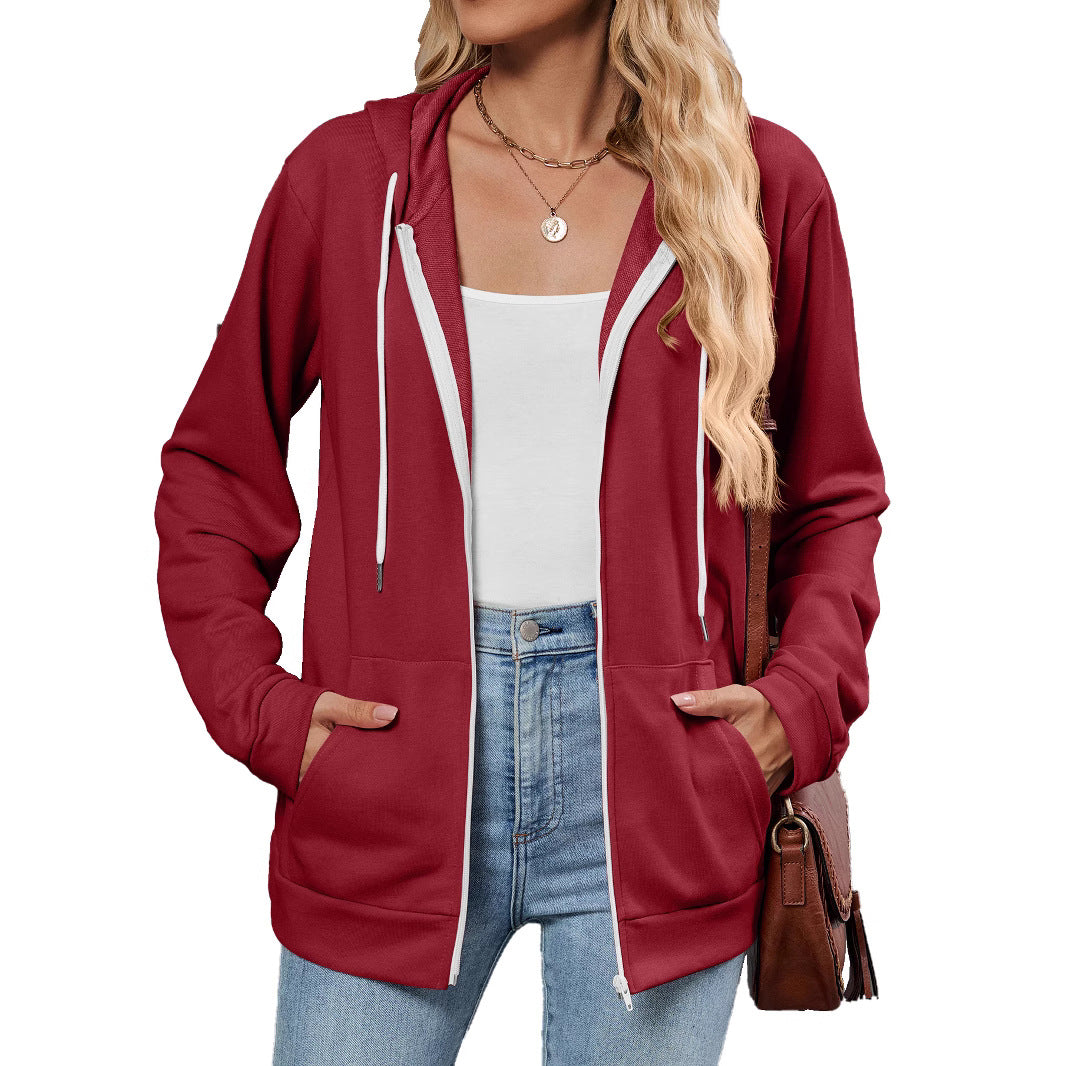 Damen Kapuzenjacke mit seitlichen Eingrifftaschen und kontrastierenden Reißverschlüssen Drune