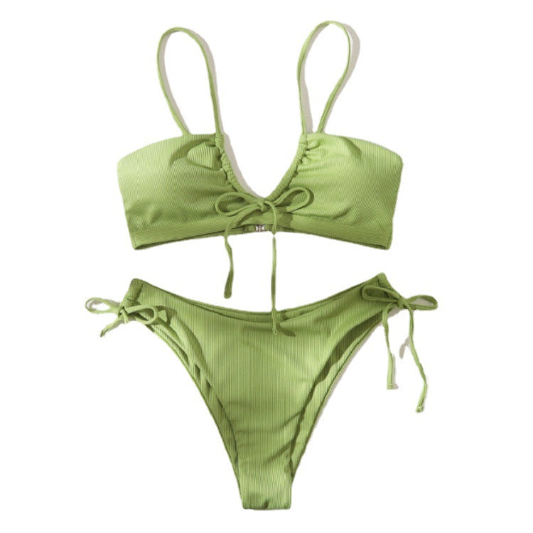 Damen Bandeau-Bikini mit doppelten Trägern und raffinierten Bindungen Drune