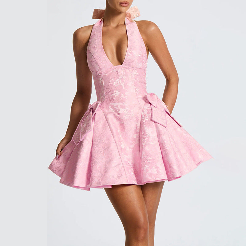 Damen Verspieltes Halterkleid mit raffinierten Schleifendetails Drune