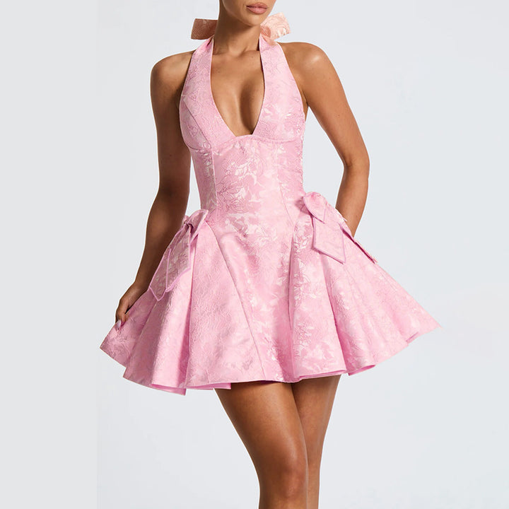 Damen Verspieltes Halterkleid mit raffinierten Schleifendetails Drune