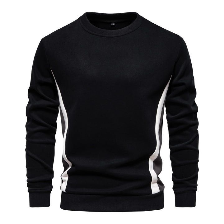 Herren nan Rundhals-Sweatshirt aus Baumwollmix mit seitlicher Kontrastpaspel und schmaler Silhouette Drune