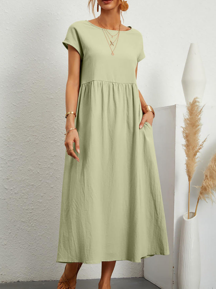 Damen Midikleid mit lässigem Schnitt und seitlichen Taschen Drune