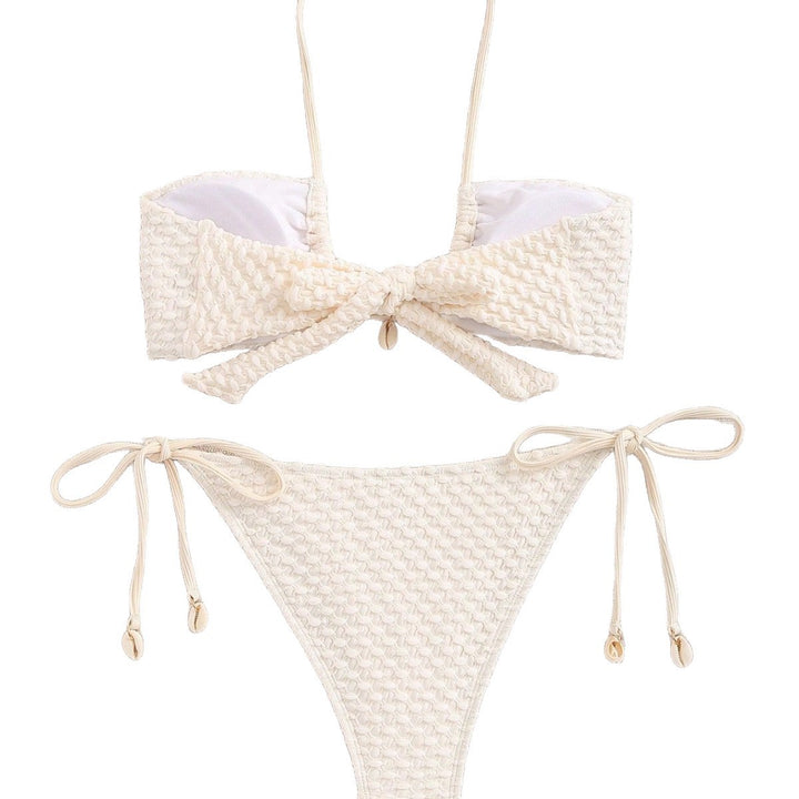 Damen Bandeau-Bikini mit elastischen Bindebändern Drune