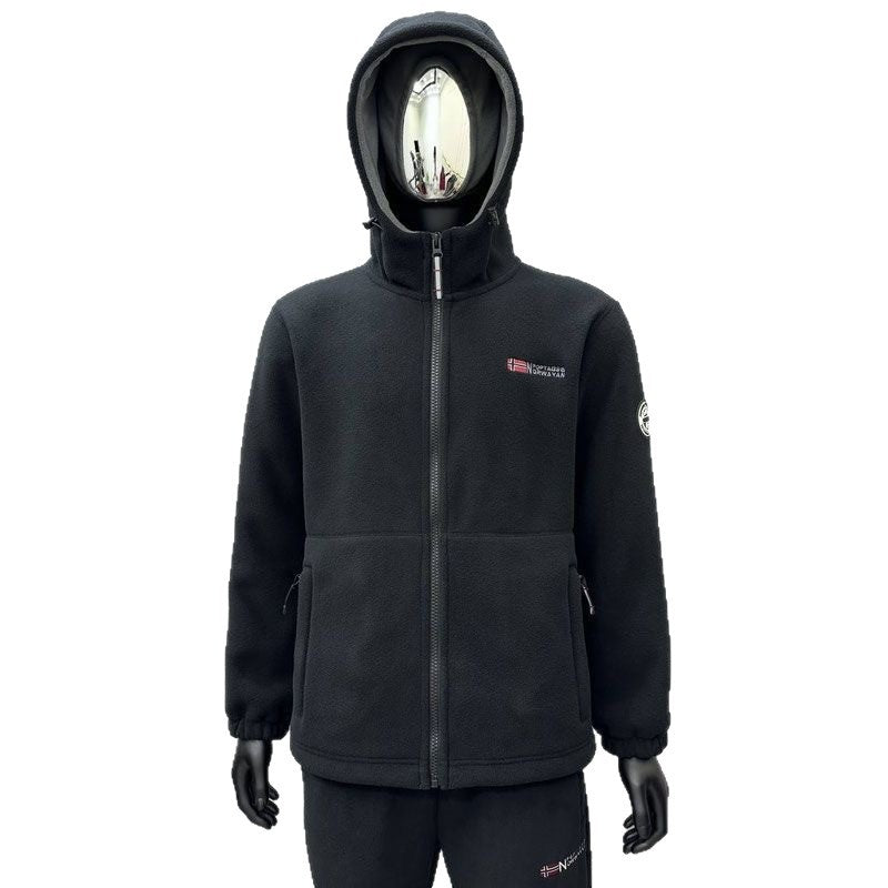 Herren Fleece-Kapuzenjacke mit windabweisender Oberfläche und Reißverschlusstaschen Drune
