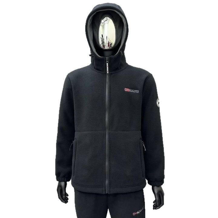 Herren Fleece-Kapuzenjacke mit windabweisender Oberfläche und Reißverschlusstaschen Drune