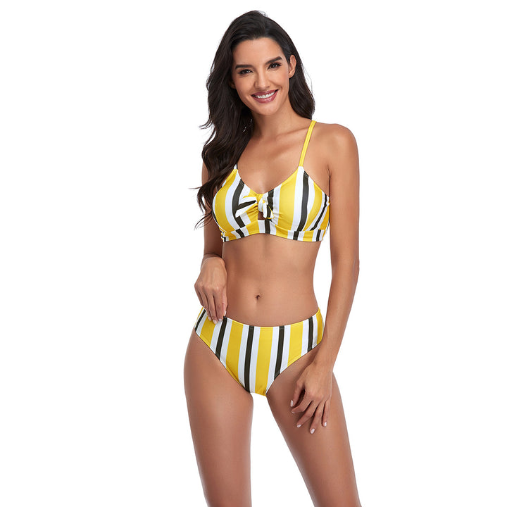 Damen Triangel-Bikini-Set mit verspieltem Knotendesign Drune