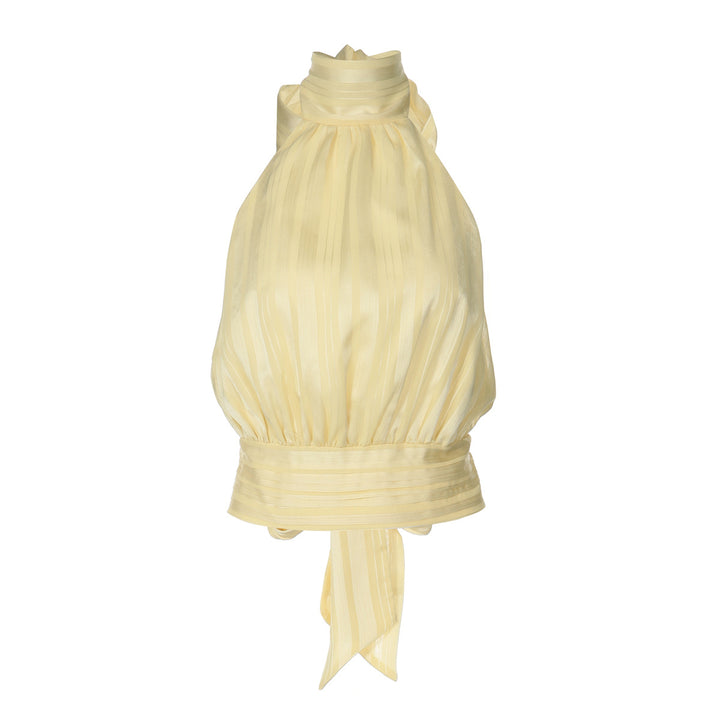 Damen Elegantes Haltertop mit Plisseeverarbeitung Drune