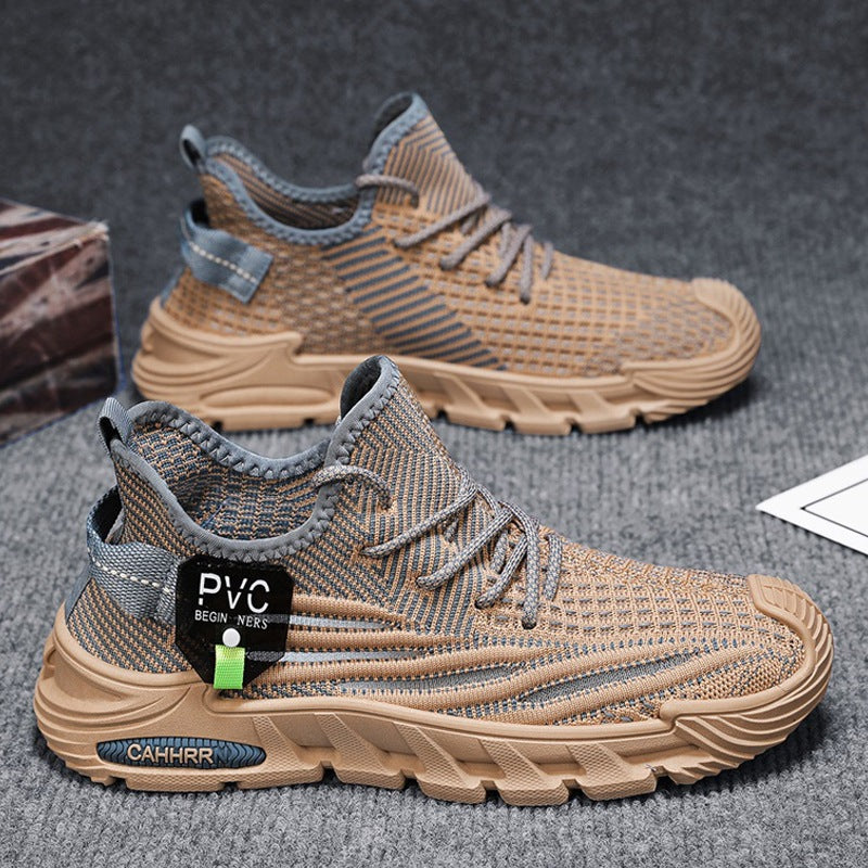Herren leichte gestrickte Trail‑Sneaker mit sockenähnlichem Einstieg und stoßdämpfender Profilsohle Drune