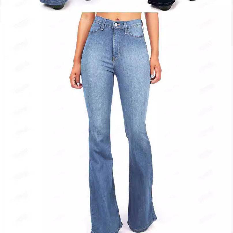 Damen nan Jeans mit hohem Bund und leichtem Schlag Drune