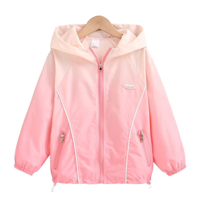Damen nan leichte Übergangsjacke mit Kapuze elastischen Bündchen und Reißverschlusstaschen Drune
