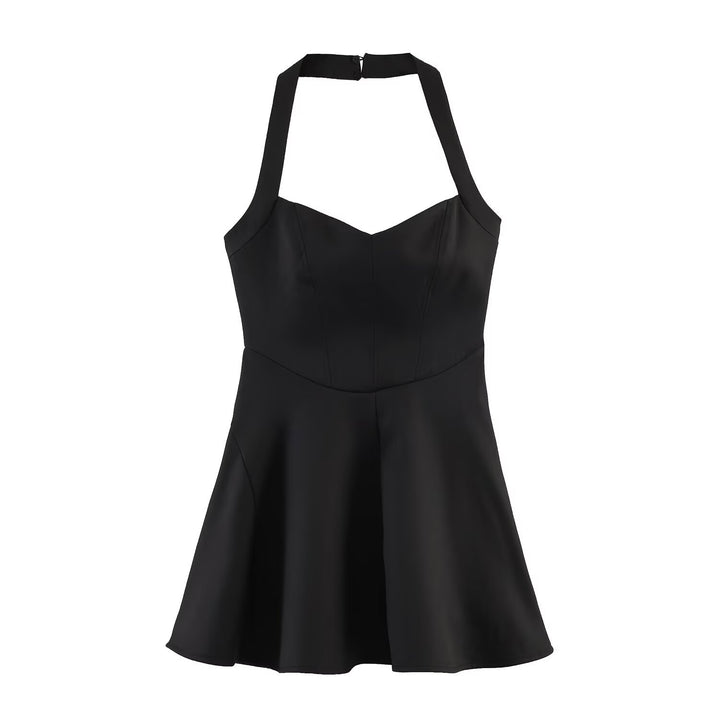 Damen A-Linien Kleid mit Halterneck und figurbetonter Silhouette Drune