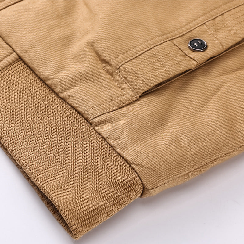 Herren Military-Canvas-Blouson mit hochwertiger Thermofütterung, Pattentaschen und Rippbündchen Drune