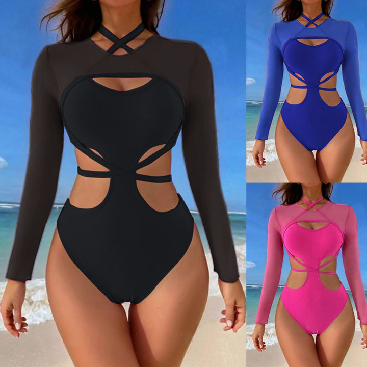 Damen Sportliches Tankini-Set mit transparentem Oberteil und modischem Schnitt Drune
