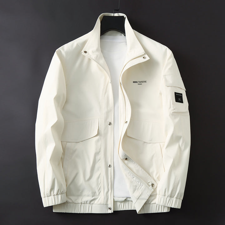Herren Funktionale Fieldjacke mit Stehkragen, Armtasche und Pattentaschen Drune