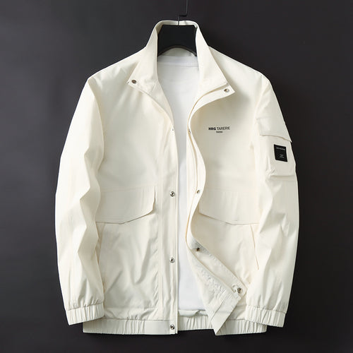 Herren Funktionale Fieldjacke mit Stehkragen, Armtasche und Pattentaschen Drune