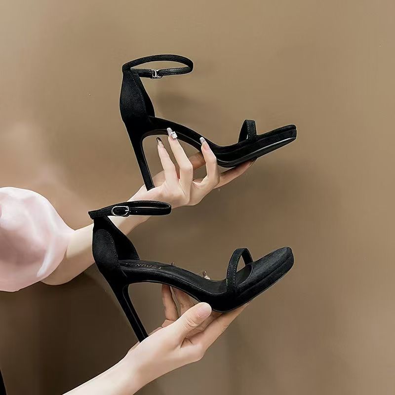 Damen Riemchen-Sandaletten mit hohem Stiletto-Absatz und Knöchelriemen Drune