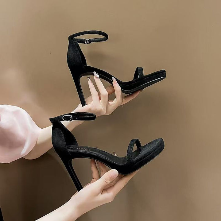 Damen Riemchen-Sandaletten mit hohem Stiletto-Absatz und Knöchelriemen Drune