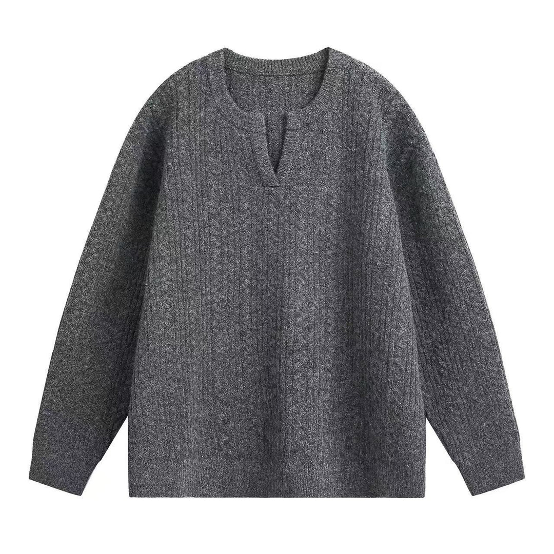 Herren Grobstrickpullover mit V-Ausschnitt Drune