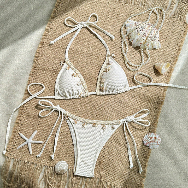Damen Triangel-Bikini Set mit floralen Akzenten Drune