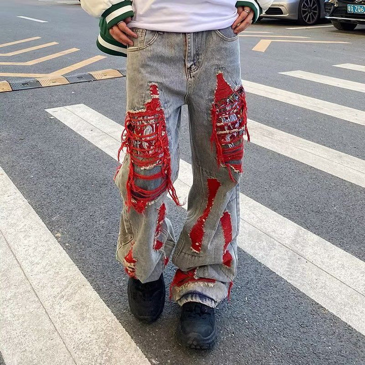 Herren lockere, destroyed Jeans mit auffälligen Details und lässigem Schnitt Drune