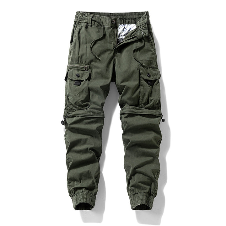 Herren Cargo-Jogginghose im Utility-Stil mit Elastikbund, Kordelzug und Multifachtaschen Drune