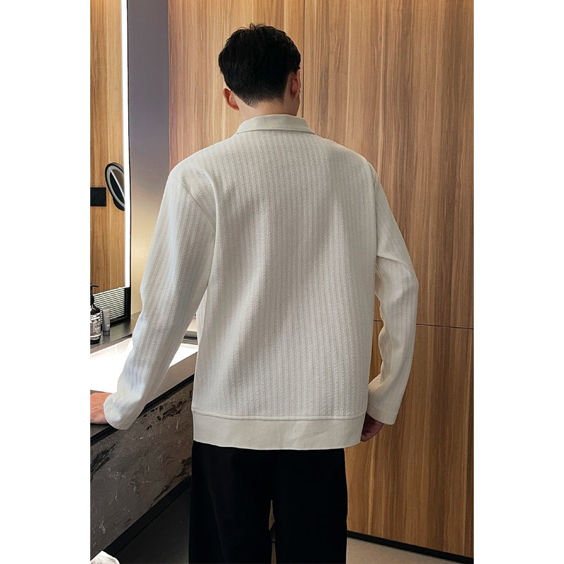 Herren Modischer Langarm-Pullover mit strukturiertem Design Drune